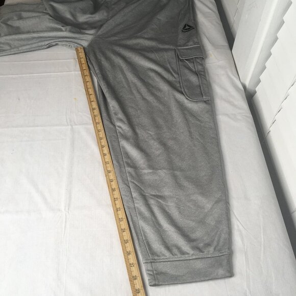 Reebok Pants Mens 3XL Gray Cargo Joggers Fleece Lined Elastic Waist Drawstring - Picture 5 of 16